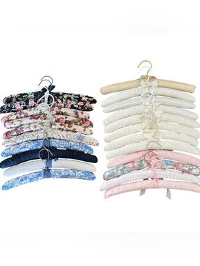 Fabric cloth satin vintage storage hangers 22 bundle of hangers